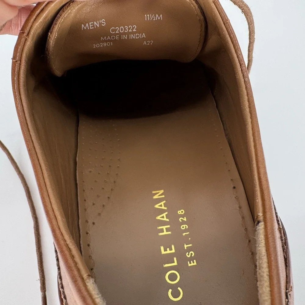 Cole Haan Grand.Os Shoes Men's Sz 11.5M C20322 Warren Wingtip Oxford British Tan